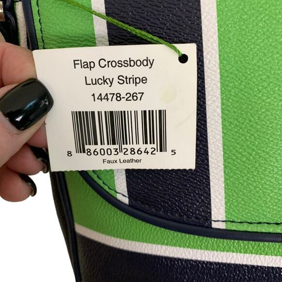 NWT Vera Bradley Flap Crossbody Lucky Stripe Shoulder Strap Handbag - Picture 6 of 14